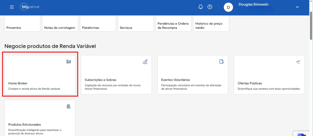 Abrindo o Home Broker